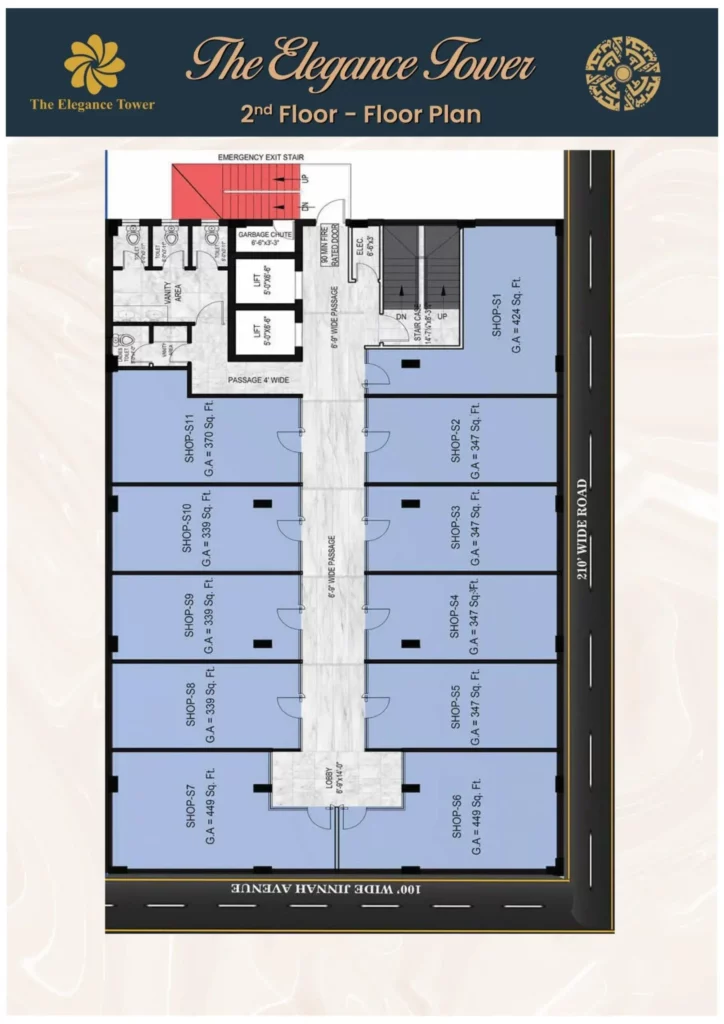 elegance tower 2nd floor plan