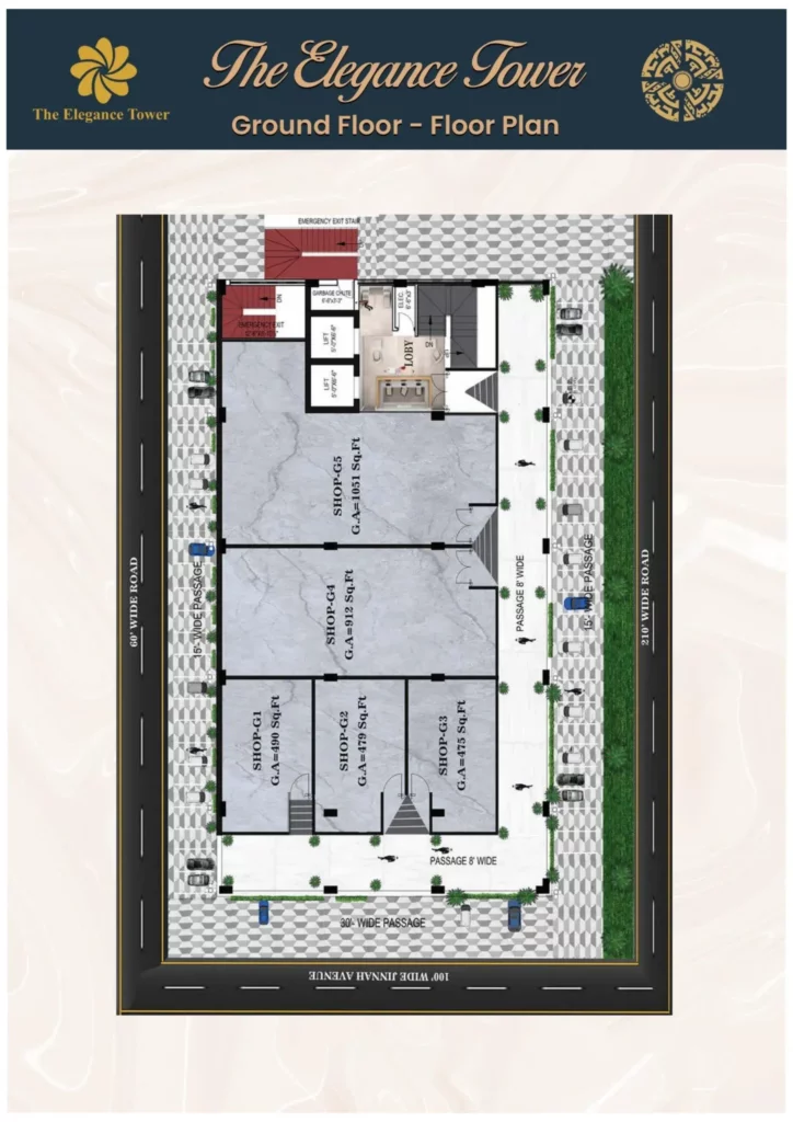 elegance tower ground floor plan